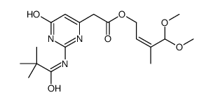 [(E)-4,4-dimethoxy-3-methylbut-2-enyl] 2-[2-(2,2-dimethylpropanoylamino)-4-oxo-1H-pyrimidin-6-yl]acetate Structure