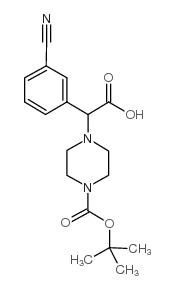 2-(4-Boc-哌嗪)-2-(3-氰基苯基)乙酸结构式