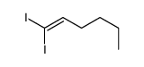 1,1-diiodohex-1-ene Structure
