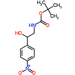 [2-羟基-2-(4-硝基-苯基)-乙基]-氨基甲酸叔丁酯结构式