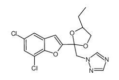 1-[[(2R,4S)-2-(5,7-dichloro-1-benzofuran-2-yl)-4-ethyl-1,3-dioxolan-2-yl]methyl]-1,2,4-triazole Structure