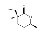 (2R,5S)-2,5-dimethyl-2-ethyl-5-hydroxypentanoic acid lactone结构式
