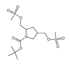 tert-butyl 2,4-bis((methylsulfonyloxy)methyl)pyrrolidine-1-carboxylate结构式