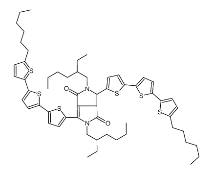 2,5-二-(2-乙基己基)-3,6-双-(5''-正己基-[2,2',5',2'']对噻吩-5-基)-吡咯并[3 ,4-c]吡咯-1,4-二酮图片