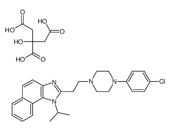 2-[2-[4-(4-chlorophenyl)piperazin-1-yl]ethyl]-1-propan-2-ylbenzo[e]benzimidazole,2-hydroxypropane-1,2,3-tricarboxylic acid结构式