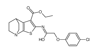 2-(4-Chlorophenoxyacetylamino)-3-ethoxycarbonylthieno(2,3-b)quinuclidi ne结构式