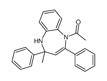 1-(2-methyl-2,4-diphenyl-1H-1,5-benzodiazepin-5-yl)ethanone结构式