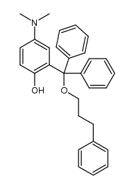 4-(dimethylamino)-2-(diphenyl(3-phenylpropoxy)methyl)phenol结构式