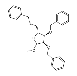 1-O-methyl-2,3,5-tri-O-benzyl-β-D-ribofuranoside结构式