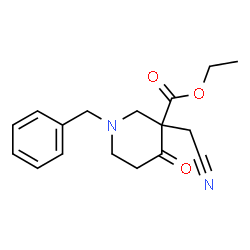 ethyl 1-benzyl-3-(cyanomethyl)-4-oxopiperidine-3-carboxylate structure