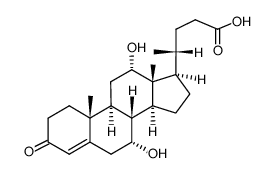 (7alpha,12alpha)-7,12-二羟基-3-氧代胆-4-烯-24-酸结构式