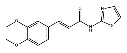 (2E)-3-(3,4-二甲氧基苯基)-N-2-噻唑基-2-丙烯酰胺结构式