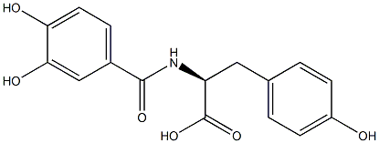 (S)-2-(3,4-dihydroxybenzaMido)-3-(4-hydroxyphenyl)propanoic acid Structure