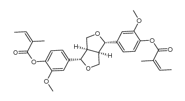 (+)-4,4'-O-diangeloylpinoresinol Structure