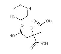 2-hydroxypropane-1,2,3-tricarboxylic acid,piperazine,pentahydrate Structure