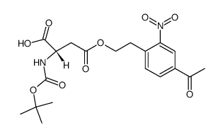 (S)-4-(4-acetyl-2-nitrophenethoxy)-2-((tert-butoxycarbonyl)amino)-4-oxobutanoic acid结构式