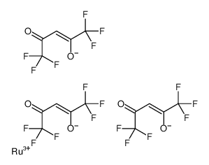 tris(1,1,1,5,5,5-hexafluoropentane-2,4-dionato-O,O')ruthenium Structure