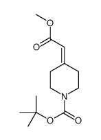 4-(2-甲氧基-2-氧代亚乙基)哌啶-1-羧酸叔丁酯结构式