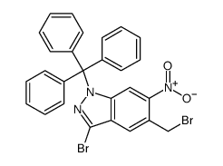 3-Bromo-5-(Bromomethyl)-6-Nitro-1-Trityl-1H-Indazole Structure