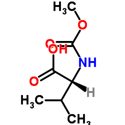 (R)-2-(甲氧羰基氨基)-3-甲基丁酸结构式