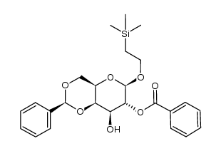 2-(trimethylsilyl)ethyl 2-O-benzoyl-4,6-O-benzylidene-β-D-galactopyranoside Structure