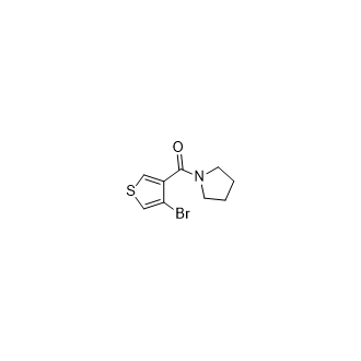 (4-溴代噻吩-3-基)(吡咯烷-1-基)甲酮结构式