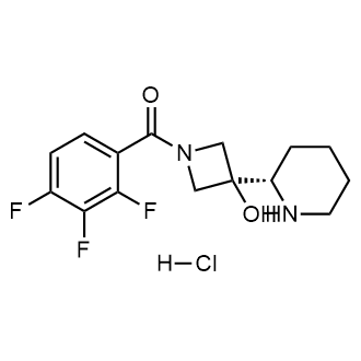 (S)-(3-羟基-3-(哌啶-2-基)氮杂环丁烷-1-基)(2,3,4-三氟苯基)甲酮盐酸盐结构式