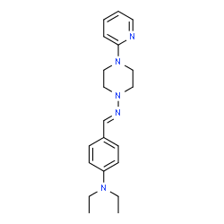 (E)-N,N-diethyl-4-(((4-(pyridin-2-yl)piperazin-1-yl)imino)methyl)aniline Structure