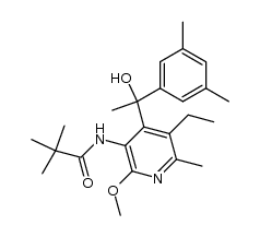 N-(4-(1-(3,5-dimethylphenyl)-1-hydroxyethyl)-5-ethyl-2-methoxy-6-methylpyridin-3-yl)pivalamide结构式