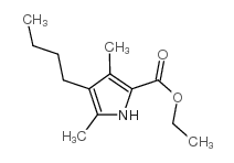 4-丁基-3,5-二甲基-1H-吡咯-2-羧酸乙酯结构式