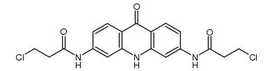 3-chloro-N-[6-(3-chloro-propionylamino)-9-oxo-4a,9,9a,10-tetrahydro-acridin-3-yl]-propionamide结构式