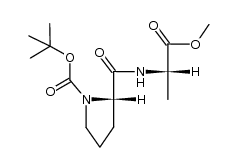 (S) tert-butyl 2-(((S)-1-methoxy-1-oxopropan-2-yl)carbamoyl)pyrrolidine-1-carboxylate Structure
