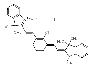 2-[2-[2-chloro-3-[(1,3-dihydro-1,3,3-trimethyl-2 h-indol-2-ylidene) ethylidene]-1-cyclohexen-1-yl]ethenyl]-1,3,3-trimethylindolium iodide Structure
