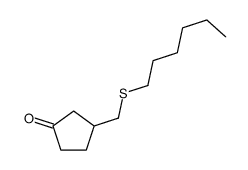 3-(hexylsulfanylmethyl)cyclopentan-1-one结构式