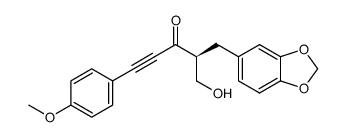 (2S)-1-hydroxy-5-(4-methoxyphenyl)-2-(3,4-methylenedioxyphenyl)methyl-4-pentyn-3-one结构式
