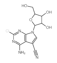 7H-Pyrrolo[2,3-d]pyrimidine-5-carbonitrile, 4-amino-2-chloro-7-.beta.-D-ribofuranosyl- picture