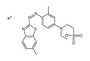 potassium 2-[ethyl[3-methyl-4-[(6-methyl-2-benzothiazolyl)azo]phenyl]amino]ethanesulphonate结构式