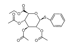 .beta.-D-Glucopyranosiduronic acid, phenyl 1-thio-, ethyl ester, triacetate Structure