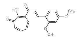 3-[3-(2,4-dimethoxyphenyl)prop-2-enoyl]-2-hydroxy-cyclohepta-2,4,6-trien-1-one Structure