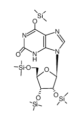 2-hydroxy-6-O-trimethylsilyl-9-(2,3,5-tri-O-trimethylsilyl-β-D-ribofuranosyl)-purine Structure
