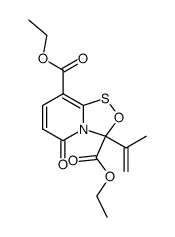 diethyl 3-isopropenyl-5-oxo-3H,5H-<1,2,4>oxathiazolo<4,3-a>pyridine-3,8-dicarboxylate Structure