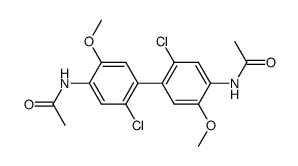 N,N'-(2,2'-dichloro-5,5'-dimethoxy-biphenyl-4,4'-diyl)-bis-acetamide Structure