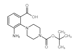 3-amino-2-[4-[(2-methylpropan-2-yl)oxycarbonyl]piperazin-1-yl]benzoic acid Structure