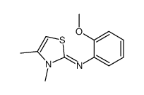 N-(2-methoxyphenyl)-3,4-dimethyl-1,3-thiazol-2-imine结构式