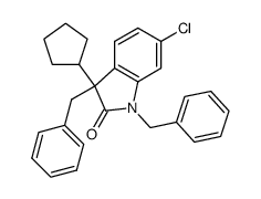 rac-1,3-dibenzyl-6-chloro-3-cyclopentyl-1,3-dihydro-indol-2-one Structure