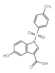 5-羟基-1-甲苯磺酰-1H-吲哚-3-羧酸结构式