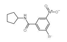 N-环戊基-3-溴-5-硝基苯甲酰胺结构式