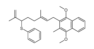 (E)-(8-(1,4-dimethoxy-3-methylnaphthalen-2-yl)-2,6-dimethylocta-1,6-dien-3-yl)(phenyl)sulfane结构式