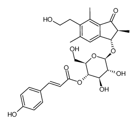 (2S,3S)-pterosin C 3-O-β-(4'-p-coumaroyl)-glucopyranoside结构式