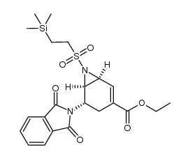 (1S,5S,6R)-ethyl 5-(1,3-dioxoisoindolin-2-yl)-7-(2-(trimethylsilyl)ethylsulfonyl)-7-aza-bicyclo[4.1.0]hept-2-ene-3-carboxylate结构式